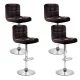 Artiss Set of 4 Bar Stools PU Leather Gas Lift Adjustable Height 360° Swivel Chocolate Brown with Footrest