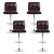 Artiss Set of 4 Bar Stools PU Leather Gas Lift Adjustable Height 360° Swivel Chocolate Brown with Footrest Artiss Set of 4 Bar Stools PU Leather Gas Lift Adjustable Height 360° Swivel Chocolate Brown with Footrest