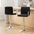 Artiss 2x Black Leather Bar Stools w/ Armrest, Gas Lift, 360° Swivel, Chequeered Backrest, 68-81cm Adjustable Height