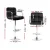 Artiss 2x Black Leather Bar Stools w/ Armrest, Gas Lift, 360° Swivel, Chequeered Backrest, 68-81cm Adjustable Height