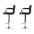 Artiss 2x Black Leather Bar Stools w/ Armrest, Gas Lift, 360° Swivel, Chequeered Backrest, 68-81cm Adjustable Height