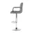 Artiss 2x Noa Bar Stools Grey - Faux Linen, 360° Swivel, Adjustable Gas Lift, Armrest, Chrome Finish, 68-81cm Seat