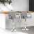 Artiss 2x Noa Bar Stools Grey - Faux Linen, 360° Swivel, Adjustable Gas Lift, Armrest, Chrome Finish, 68-81cm Seat