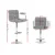 Artiss 4x Noa Bar Stools with Armrest, Grey Faux Linen, Adjustable Gas Lift, 360° Swivel, Chrome Finish, 150kg Capacity