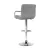 Artiss 4x Noa Bar Stools with Armrest, Grey Faux Linen, Adjustable Gas Lift, 360° Swivel, Chrome Finish, 150kg Capacity