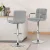 Artiss 4x Noa Bar Stools with Armrest, Grey Faux Linen, Adjustable Gas Lift, 360° Swivel, Chrome Finish, 150kg Capacity