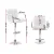 Artiss Set of 2 White Leather Bar Stools w/ Armrest, Gas Lift, Swivel, Chrome Base - Modern Kitchen & Dining Seating