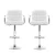 Artiss Set of 2 White Leather Bar Stools w/ Armrest, Gas Lift, Swivel, Chrome Base - Modern Kitchen & Dining Seating