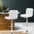 Artiss Set of 2 White Leather Bar Stools w/ Armrest, Gas Lift, Swivel, Chrome Base - Modern Kitchen & Dining Seating