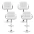 Artiss 4x White Bar Stools PU Leather Gas Lift, Armrest, Swivel, Chrome Base, Adjustable Height, 150kg Capacity