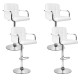 Artiss 4x White Bar Stools PU Leather Gas Lift, Armrest, Swivel, Chrome Base, Adjustable Height, 150kg Capacity