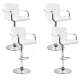 Artiss 4x White Bar Stools PU Leather Gas Lift, Armrest, Swivel, Chrome Base, Adjustable Height, 150kg Capacity Artiss 4x White Bar Stools PU Leather Gas Lift, Armrest, Swivel, Chrome Base, Adjustable Height, 150kg Capacity