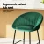 Artiss Set of 2 Velvet Bar Stools - Green, Ergonomic Tub Design, Metal Frame, 64cm Seat Height, Anti-Slip Protectors