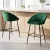 Artiss Set of 2 Velvet Bar Stools - Green, Ergonomic Tub Design, Metal Frame, 64cm Seat Height, Anti-Slip Protectors