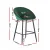 Artiss Set of 4 Green Velvet Bar Stools - Ergonomic Tub Style, Metal Frame, 64cm Seat Height, Anti-Slip Protectors