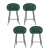 Artiss Set of 4 Green Velvet Bar Stools - Ergonomic Tub Style, Metal Frame, 64cm Seat Height, Anti-Slip Protectors