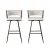 Artiss 2x Vivien Bar Stools - Woven Velvet, Metal, Ivory, 75cm, Ergonomic Design, Cushioned Back, 120kg Capacity