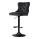 Artiss Velvet Adjustable Bar Stool 63-83.5cm Height, Nailhead Trim, Steel Frame, Padded Seat, Black, Kitchen Counter