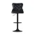 Artiss Velvet Adjustable Bar Stool 63-83.5cm Height, Nailhead Trim, Steel Frame, Padded Seat, Black, Kitchen Counter