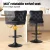 Artiss 4x Velvet Bar Stools Adjustable Height 63-83.5cm, Nailhead Trim, Steel Frame, Black, Kitchen Counter Chairs