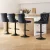 Artiss 4x Velvet Bar Stools Adjustable Height 63-83.5cm, Nailhead Trim, Steel Frame, Black, Kitchen Counter Chairs