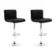 Artiss 2x Black Bar Stools - PU Leather, Gas Lift, 360° Swivel, High Backrest, Chrome Finish, Adjustable Height 68-81cm