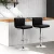 Artiss 2x Black Bar Stools - PU Leather, Gas Lift, 360° Swivel, High Backrest, Chrome Finish, Adjustable Height 68-81cm