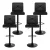 Artiss 4x Bar Stools, Black PU Leather, Adjustable Gas Lift, 360° Swivel, Heavy-Duty Footrest, 92-112cm Height Range