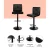 Artiss 4x Bar Stools, Black PU Leather, Adjustable Gas Lift, 360° Swivel, Heavy-Duty Footrest, 92-112cm Height Range