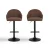 Artiss 2x Brown Swivel Bar Stools - Ergonomic Shell Design with Adjustable Height, PU Leather, Metal Frame