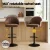 Artiss 2x Brown Swivel Bar Stools - Ergonomic Shell Design with Adjustable Height, PU Leather, Metal Frame