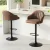 Artiss 2x Brown Swivel Bar Stools - Ergonomic Shell Design with Adjustable Height, PU Leather, Metal Frame