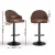 Artiss 4x Bar Stools - Shell Leather, Swivel, Gas Lift, Adjustable Height (87-108cm), Ergonomic Design, Brown