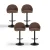 Artiss 4x Bar Stools - Shell Leather, Swivel, Gas Lift, Adjustable Height (87-108cm), Ergonomic Design, Brown
