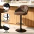 Artiss 4x Bar Stools - Shell Leather, Swivel, Gas Lift, Adjustable Height (87-108cm), Ergonomic Design, Brown