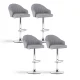 Artiss 4x Grey Shell Leather Bar Stools - Swivel, Adjustable Gas Lift, 120kg Capacity, Easy Assembly, Modern Style Artiss 4x Grey Shell Leather Bar Stools - Swivel, Adjustable Gas Lift, 120kg Capacity, Easy Assembly, Modern Style