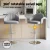 Artiss 4x Grey Shell Leather Bar Stools - Swivel, Adjustable Gas Lift, 120kg Capacity, Easy Assembly, Modern Style