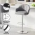 Artiss 4x Grey Shell Leather Bar Stools - Swivel, Adjustable Gas Lift, 120kg Capacity, Easy Assembly, Modern Style