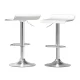 Artiss Wade 2x Bar Stools - White Faux Leather, Adjustable Height, 360° Swivel, Modern Kitchen Island Chairs