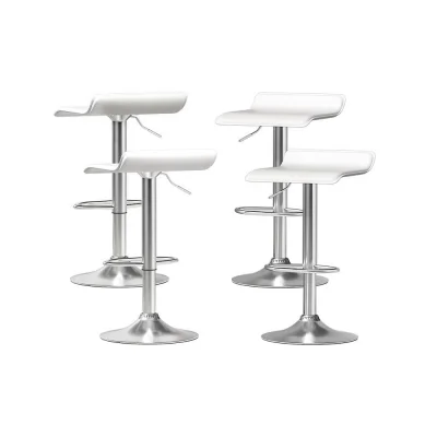 Artiss Wade 4x Bar Stools - White Faux Leather, Adjustable Height, 360° Swivel, Modern Design, Easy Assembly
