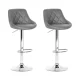 Artiss 2x Bar Stools Grey PU Leather, 360° Swivel, Gas Lift Adjustable, Chrome Finish, Foam Padded, Rhombus Backrest Artiss 2x Bar Stools Grey PU Leather, 360° Swivel, Gas Lift Adjustable, Chrome Finish, Foam Padded, Rhombus Backrest