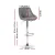 Artiss 2x Bar Stools Grey PU Leather, 360° Swivel, Gas Lift Adjustable, Chrome Finish, Foam Padded, Rhombus Backrest