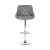 Artiss 2x Bar Stools Grey PU Leather, 360° Swivel, Gas Lift Adjustable, Chrome Finish, Foam Padded, Rhombus Backrest