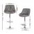 Artiss Set of 4 Bar Stools Grey PU Leather, Adjustable Gas Lift, Padded Seat, Chrome Base, 66–79cm, 150kg