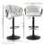 Artiss Adjustable Velvet Bar Stool - Single Kitchen Chair, Ergonomic Woven Design, Ivory, 82-102cm, 120kg Capacity