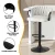 Artiss Adjustable Velvet Bar Stool - Single Kitchen Chair, Ergonomic Woven Design, Ivory, 82-102cm, 120kg Capacity
