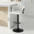 Artiss Adjustable Velvet Bar Stool - Single Kitchen Chair, Ergonomic Woven Design, Ivory, 82-102cm, 120kg Capacity