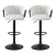 Artiss Set of 2 Adjustable Velvet Bar Stools, Ergonomic Woven Design, 82-102cm Height, Ivory, Durable Metal Frame