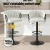 Artiss Set of 2 Adjustable Velvet Bar Stools, Ergonomic Woven Design, 82-102cm Height, Ivory, Durable Metal Frame