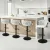 Artiss Set of 4 Adjustable Velvet Bar Stools, Ergonomic Woven Design, Gaslift, Metal Armrests, Ivory, 82-102cm Height